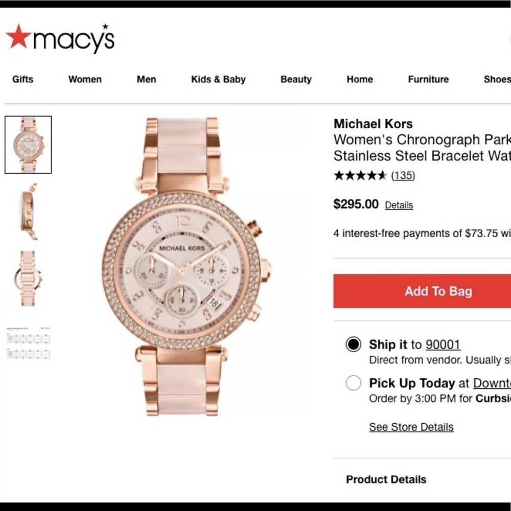 Women's Chronograph Parker Blush and Rose Gold-Tone Stainless Steel Watch 39mm